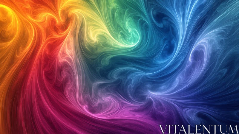 Chromatic whirlwinds collide and weave a luminous rainbow storm