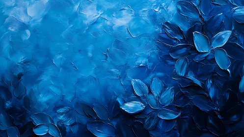 Deep blue floral abstraction suggests calm underwater bloom