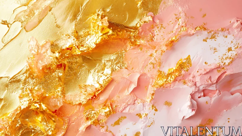 Abstract gold and pink texture with metallic accents, modern style.