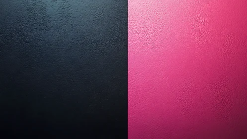 Midnight and bubblegum wall split in playful balance.