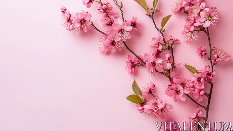Cherry Blossoms Cascade: Pink Petals Dance Gracefully.