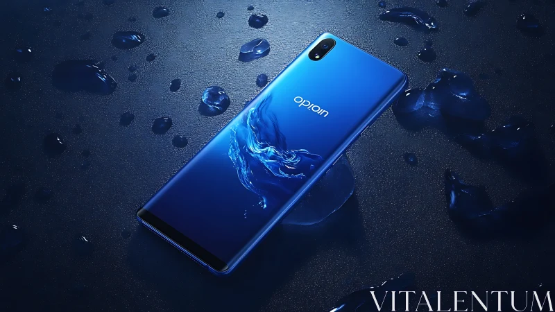Liquid blue smartphone twins shimmer like tidal circuitry