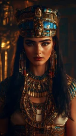 Gilded desert queen blazing under temple-shadowed gold.