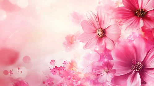 Pink cosmos and composite flowers gradient arrangement.