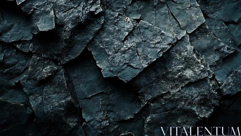 Slate-black shards quietly stack themselves into uneasy order