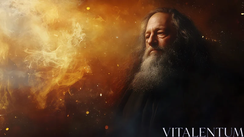 Star-forged sage listens quietly to the embers of creation