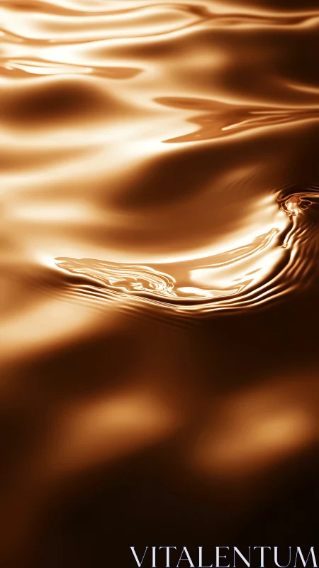 Specular bronze fluid surface with micro-ripple interference field.