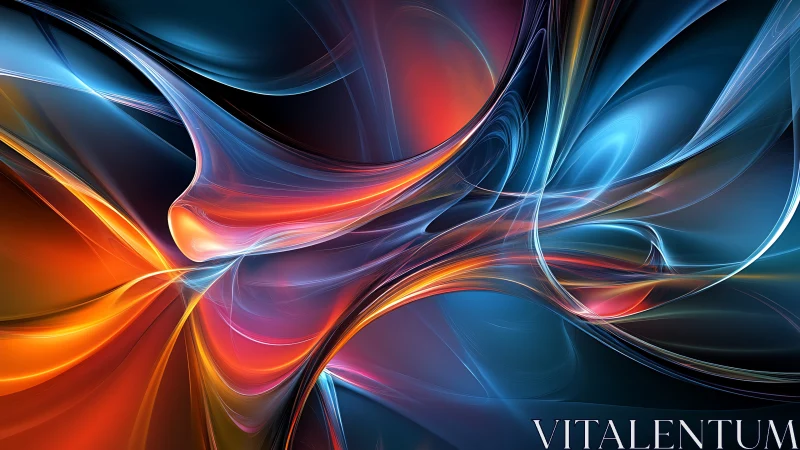 Chromatic rivers of light collide in a swirling digital storm