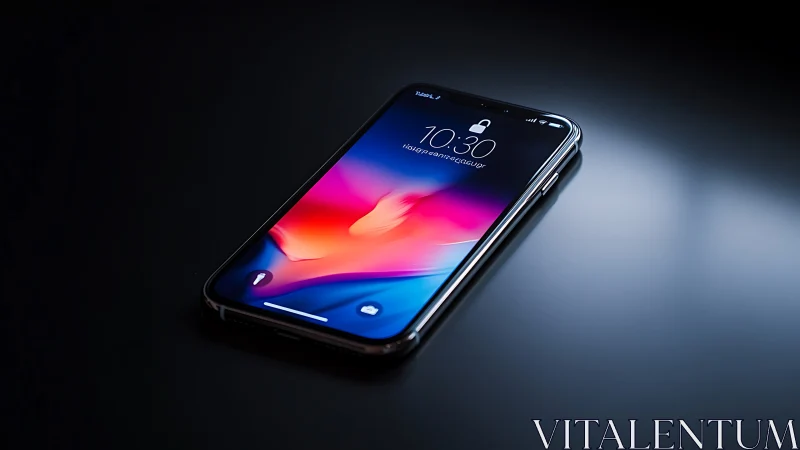 Premium Smartphone Display Rendered Against Dark Studio Backdrop.