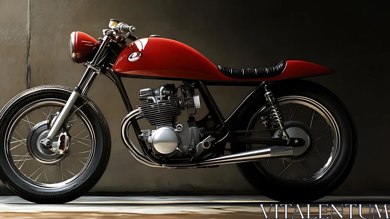 Custom cafe racer motorcycle with minimalist frame and polished twin engine