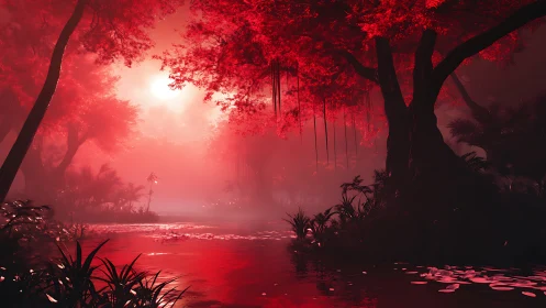 Crimson Twilight: Swings in the Scarlet Haze.