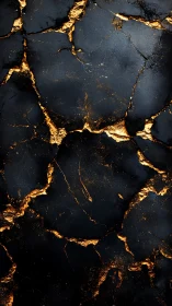 Shattered obsidian ground veined with molten gold light.