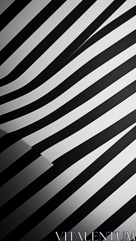 Monochrome diagonal stripes forming flowing wave pattern.
