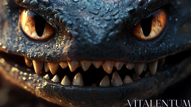 Midnight dragonlet grins wide with ember-bright hunting eyes