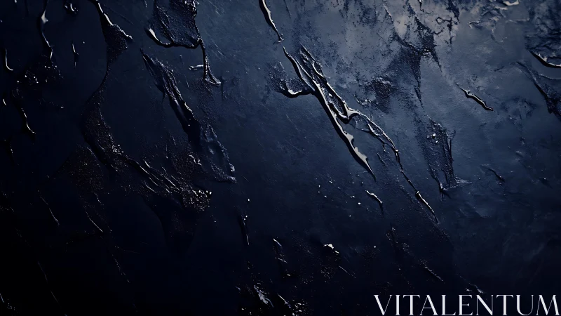 Dark Abstract Textured Surface With Metallic Blue Highlights.