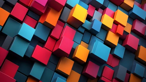 Multicolored cubic blocks in staggered three-dimensional grid.