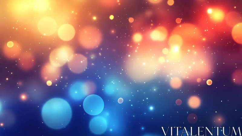 Abstract bokeh light background with glowing circles and vibrant colors.