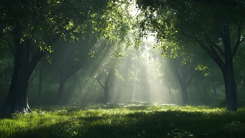 Cathedral of Verdant Silence Where Sunlight Whispers Through Ancient Guardians