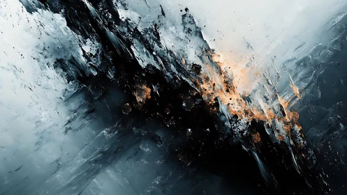 Abstract collision of dark and light hues in dynamic digital art.