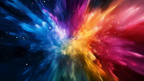 Radiant cosmic color explosion expands across deep space