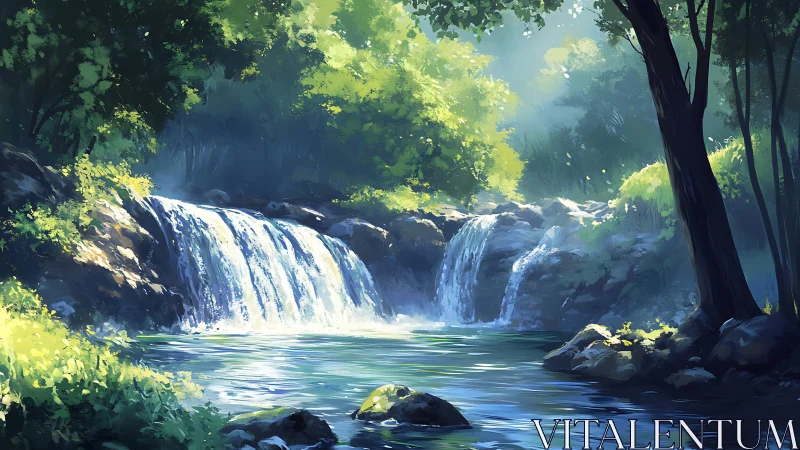 Enchanted Forest Waterfall Paradise.