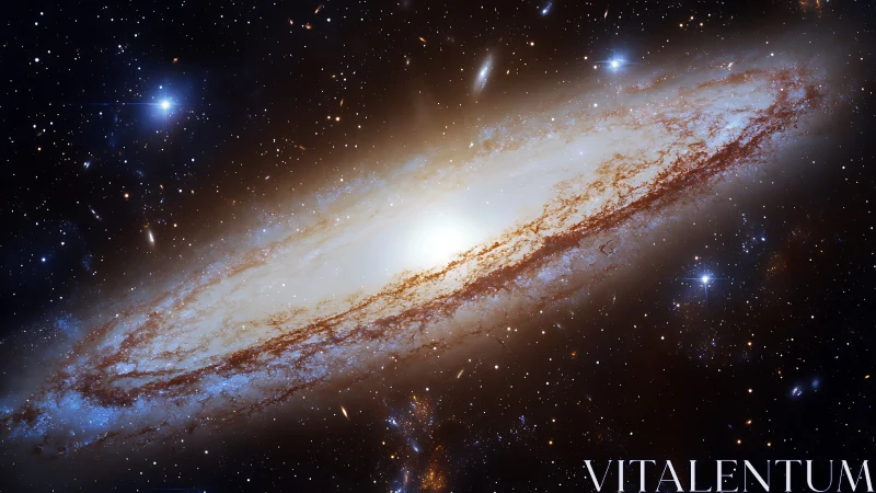 Spiral galaxy rendered with dense starfield and bright core