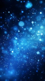 Blue particle nebula field with luminous bokeh depth.