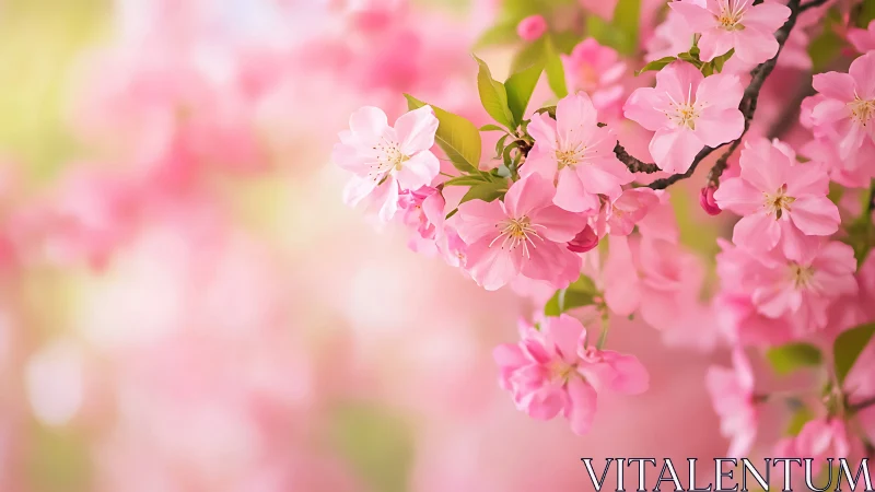 Cherry Blossoms in Soft Spring Light.