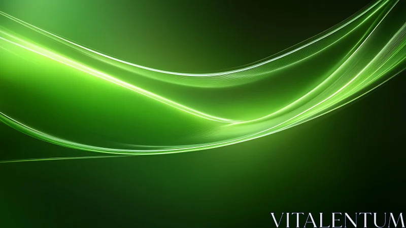 Vibrant green abstract wave background with glowing light effect.