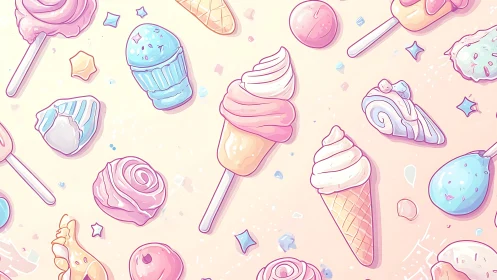Candy Dreams & Pastel Swirls: Whimsical Ice Cream Fantasy.