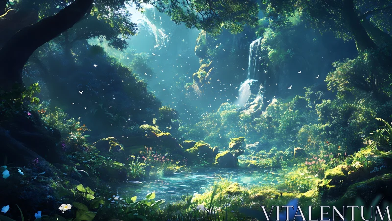 Enchanted Forest Grotto Where Light Finds Magic.