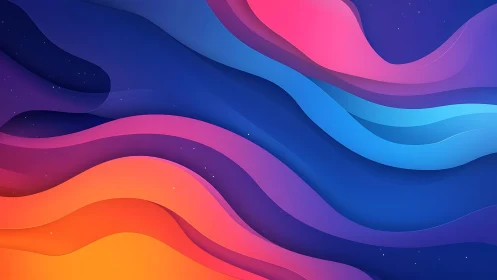 Colorful flowing waves glow gently across a dreamy night sky