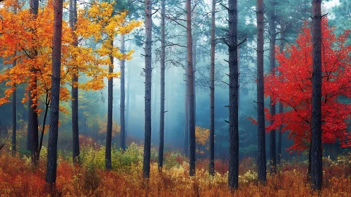 Misty Forest Sanctuary: Where Golden Autumn Meets Deep Serenity