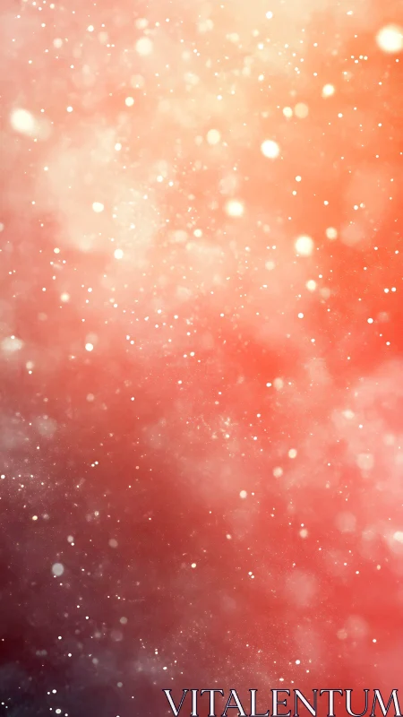 Defocused bokeh particle field with warm red-orange gradient illumination