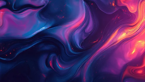 Chromatic fluid dynamics in neon-gradient digital vortices.