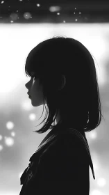 Side-lit anime profile renders soft bokeh and tonal contrast