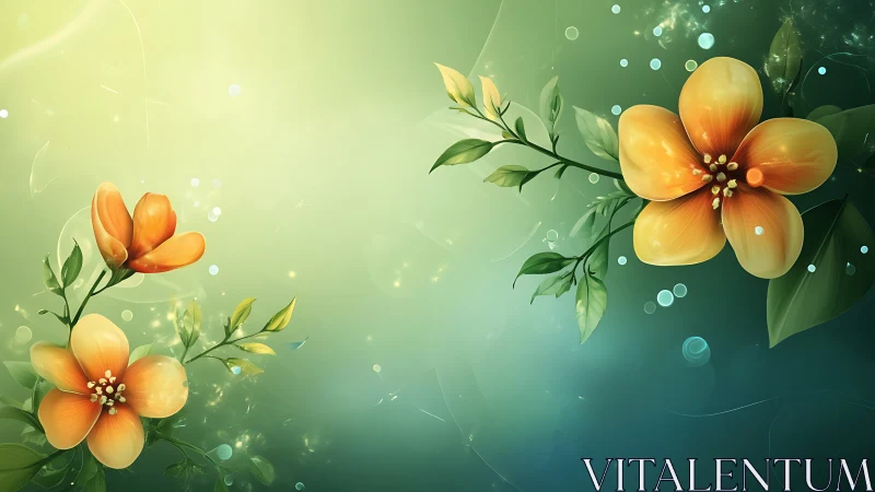 Golden Blooms Dance Through Verdant Light and Whispered Bubbles