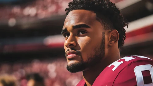 Game day focus on the sideline, where quiet resolve glows.