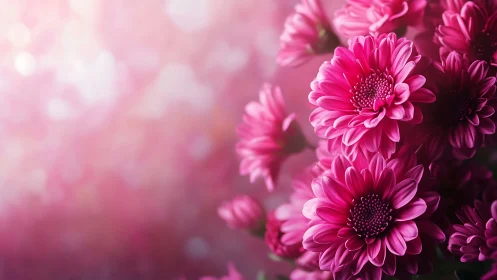 Pink Gerbera Daisies with Selective Focus Depth of Field.