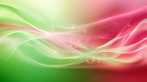 Curved translucent waveforms with bokeh particles on gradient field