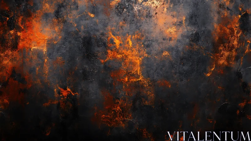 Inferno Texture. Burnt Orange Fire and Charred Shadow Depths.