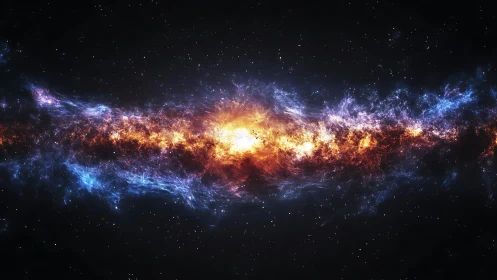 Celestial wildfire river carving neon scars across nightfall.