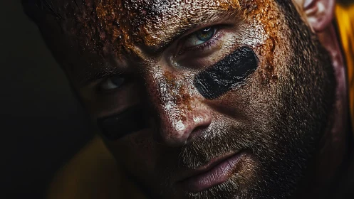 Grit and determination shining in a game ready gaze.