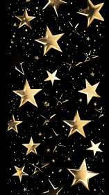 Golden paper stars drift upward like a sparkling night parade