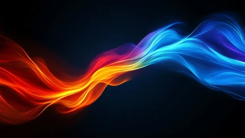 Light waves traverse dark background with warm to cool color gradients.