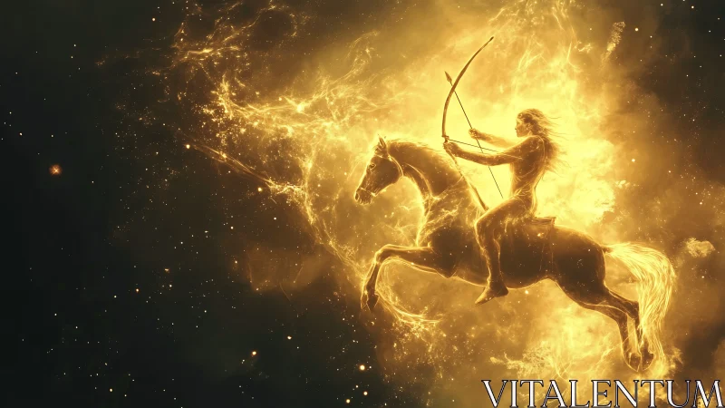 Sagittarius archer figure formed by luminous stellar gas.