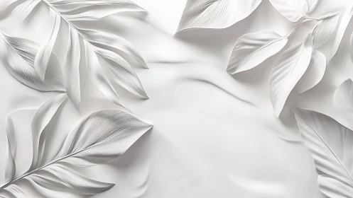 White paper leaf relief on soft abstract background.
