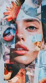 Sunlit freckles spliced with dream-bright florals and skies.