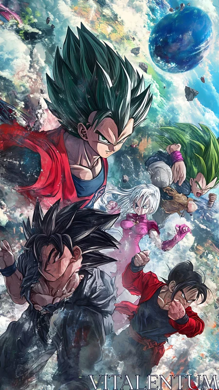 Saiyan warriors surge through cosmic storm battlefront