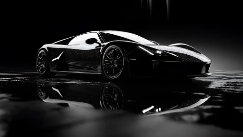 Midnight storm runner, a noir hypercar sculpted in chrome.